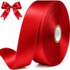 SJRIRG 1 Inch Red Satin Ribbon 50 Yards Single Face Polyester view 1