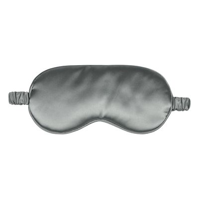 1 Pack Silk Sleep Mask with Elastic Strap, Breathable Lightweight Blindfold for Women & Men Travel, Nap, Night Shift, Effective Shading (Grey)