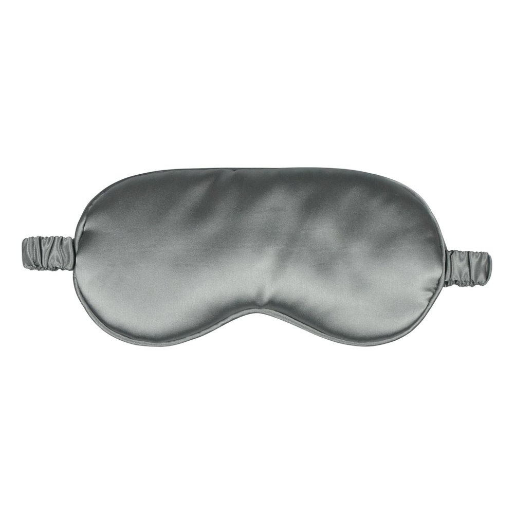 1 Pack Silk Sleep Mask with Elastic Strap, Breathable Lightweight Blindfold for Women & Men Travel, Nap, Night Shift, Effective Shading (Grey)