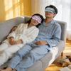 1 Pack Silk Sleep Mask with Elastic Strap, Breathable Lightweight Blindfold for Women & Men Travel, Nap, Night Shift, Effective Shading (Grey) view 4