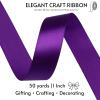 SJRIRG 1 Inch Purple Satin Ribbon 50 Yards Single Face Polyester view 2