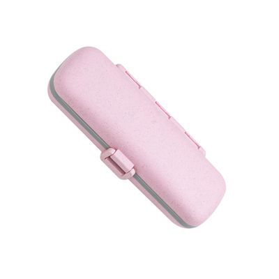 SOLUSTRE 2pcs Portable Medicine Storage Container with Thickened Sealed Plastic Compartments, Rose Colored Tablet Organizer Box for Travel and Daily Medication Management
