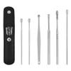 Ear Cleaner Wax Removal Tool Set, 6 Pieces Stainless Steel Earwax Remover Curette Spoon, Health Care Earpick Cleaning Kit view 4