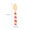 INOOMP Disposable Wooden Dessert Spoons 20pcs 10cm Mini Red Stripe Wood Taster Spoons for Ice Cream Cake Sampling and Party Use view 2