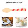 INOOMP Disposable Wooden Dessert Spoons 20pcs 10cm Mini Red Stripe Wood Taster Spoons for Ice Cream Cake Sampling and Party Use view 4