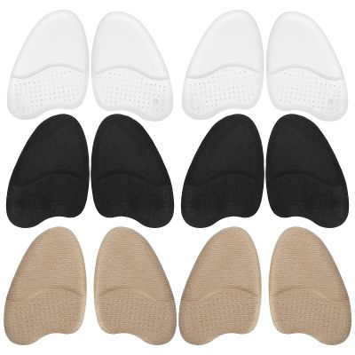 EXHUMKY Forefoot Pads and Metatarsal Cushions 6 Pairs Fabric Non-Slip Shock Absorbing Foot Cushions for High Heels and Shoes Comfort Inserts for Women