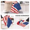Kitchen Towels Laos Lao and American Flag USA Jigsaw 26x16 Inches Premium Waffle Ultra Soft Absorbent Quick Drying Decorative Dish Towels for Kitchen & Multi-Use view 3