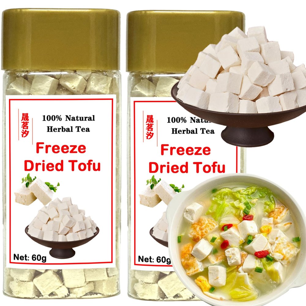 Shengmingxi Premium Freeze-Dried Tofu Cubes - Perfect for Soups, Salads, Ramen & Stir-Fry | Delicious Vegan Meat Alternative | 120g (4.2oz)
