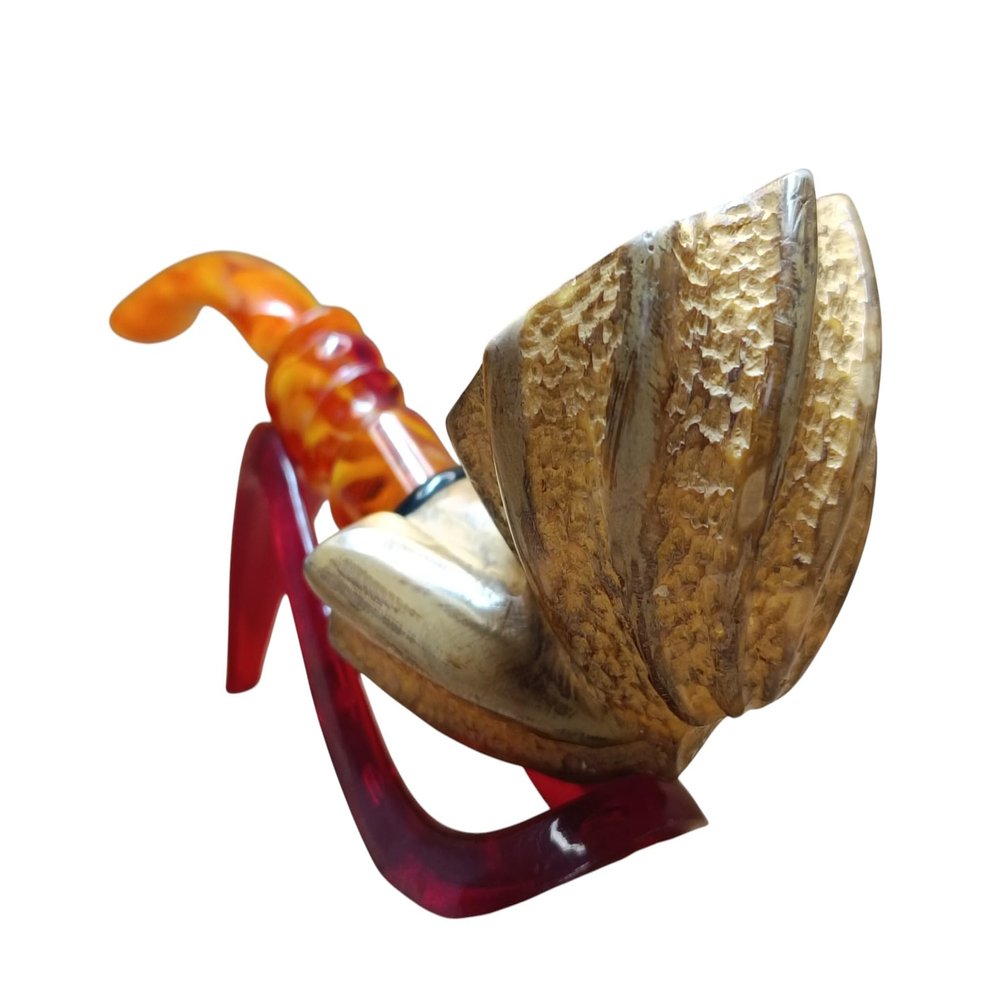 Block Meerschaum Golden Leaf Bow Pipe