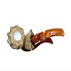 Block Meerschaum Golden Leaf Bow Pipe view 2