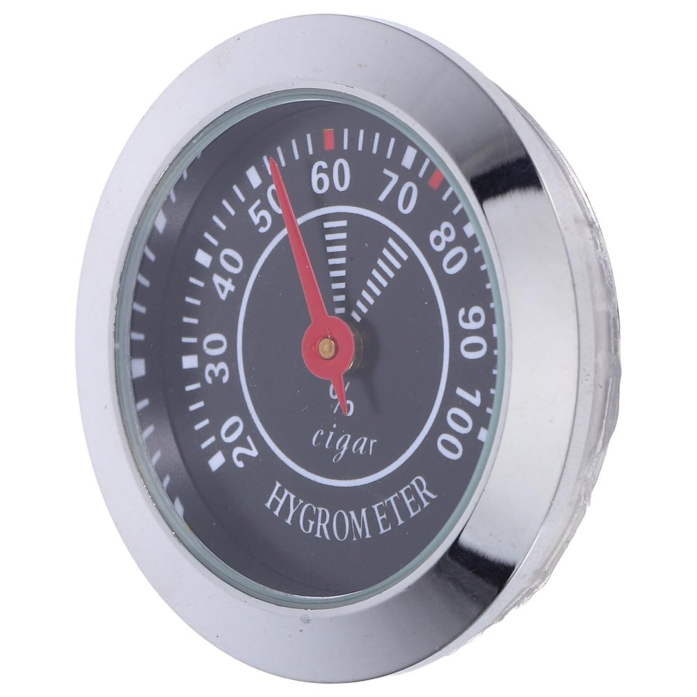 Abaodam Analog Mechanical Hygrometer for Cigar Humidor 38mm Round Black Gauge Humidor Accessory for Guitar Case and Home Use