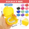 120 Pcs Dental Retainer Cases Bulk with Holes 12 Colors Dental Storage Container Mouth Guard Container Case Multicolor Dental Retainer Box for Travel Office Home view 2