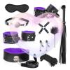 10 Piece Leather Couple Fitness Training Set, Multifunctional Hand and Foot Exercise Adjustable Cuff Accessories, Portable, Original Gift (Purple) view 1