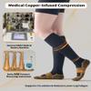 Medical Copper Compression Socks 20-30 mmHg for Women & Men (2 Pairs) - Knee High Graduated Compression for Circulation, Swelling, Odor Control, Athletic, Travel, Flying view 2