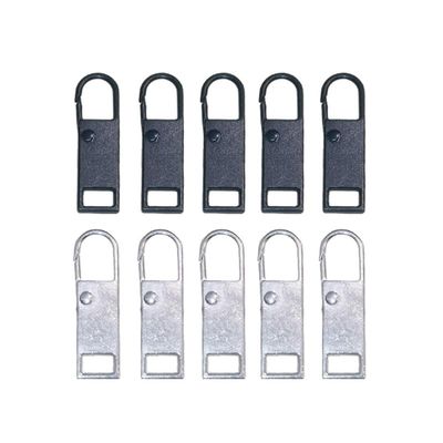 10Pcs Zipper Pull Replacement,Detachable Metal Zipper Handle Repair Kit for Luggage, Backpack, Suitcase, Jacket, Bag, Boots
