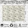 100 Sheets Africa Animals Tissue Paper, Chinoiserie Toile de Jouy Seamless Pattern Art Crafts Paper Elephant Giraffe Balloons Tissue for Birthday Baby Shower Supplies, 13.8'' x 19.7'' (Retro) view 2