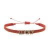 Handmade Bracelet with CZ Heart & Evil Eye Charm - Love Letter Braided Cotton Pulsera for Women, Adjustable Boho Gift Jewelry view 1