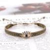 Handmade Bracelet with CZ Heart & Evil Eye Charm - Love Letter Braided Cotton Pulsera for Women, Adjustable Boho Gift Jewelry view 4