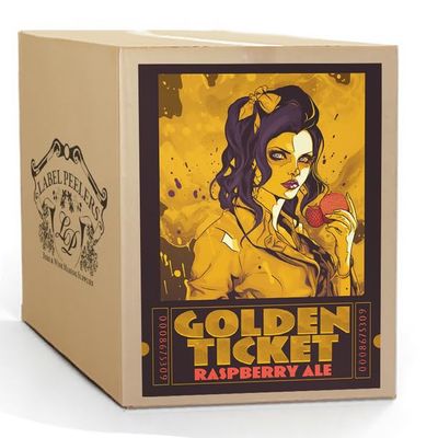 Label Peelers Golden Ticket Raspberry Ale Beer Kit