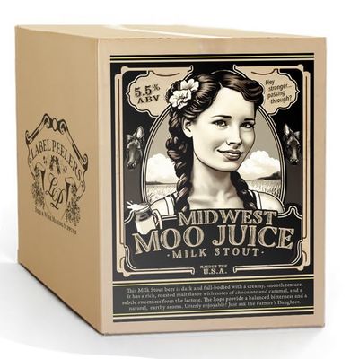 Label Peelers Midwest Moo Juice Milk Stout Beer Kit