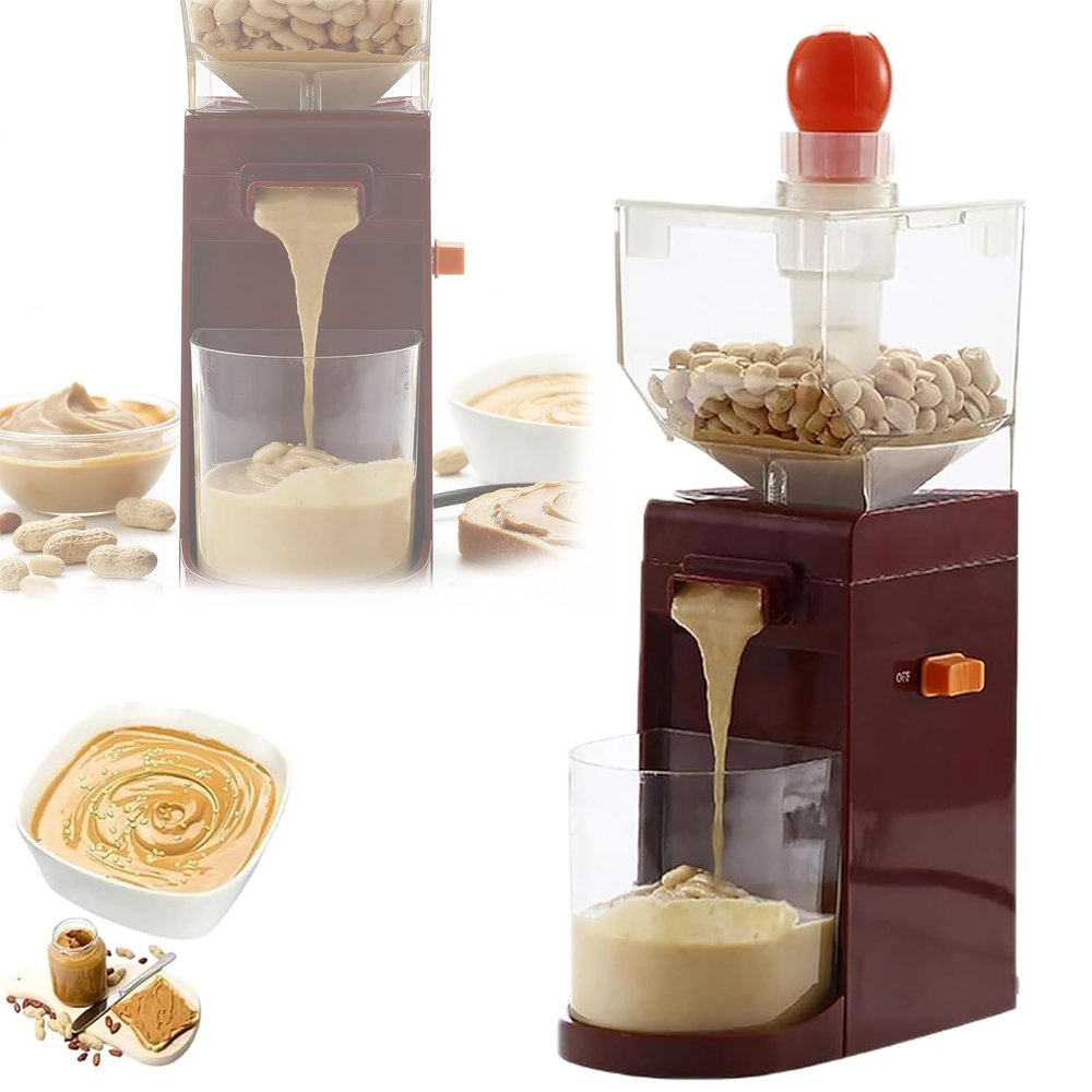 ERICAT Small Portable Peanut Butter Machine, 500ml Electric Peanut Butter Maker with Non-Slip Suction Base and Durable Design, Detachable and Easy to Clean, Suit for Peanuts, Cashews, Almonds