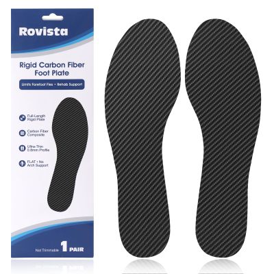 1 Pair Carbon Fiber Insole 0.8mm Thin Carbon Fiber Insert for Turf Toe, Foot Fractures, Hallux Rigidus and Limitus Rigid Foot Plate for Alternative to Post-Op Shoe(M 10-10.5 / W 11-11.5 - 275 mm)