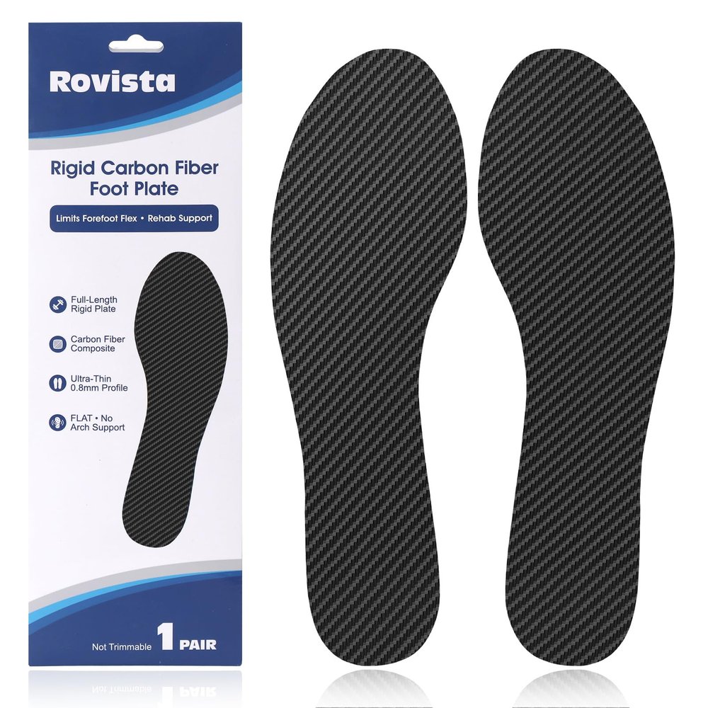 1 Pair Carbon Fiber Insole 0.8mm Thin Carbon Fiber Insert for Turf Toe, Foot Fractures, Hallux Rigidus and Limitus Rigid Foot Plate for Alternative to Post-Op Shoe(M 10-10.5 / W 11-11.5 - 275 mm)