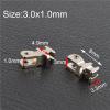100pcs(50pairs) 3.0x1.0mm 3.0x1.3mm Two Loops Single Hinge for Plastic Frame, Hinge Replacement Glasses Eyewear Accessories(Each Size 25PAIRS) view 2