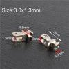 100pcs(50pairs) 3.0x1.0mm 3.0x1.3mm Two Loops Single Hinge for Plastic Frame, Hinge Replacement Glasses Eyewear Accessories(Each Size 25PAIRS) view 3