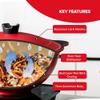 Rayhana Qabili Pilaf Pot Traditional Afghan Kabuli Pilau Pot with Non-Stick Coating, Oven Safe & Compatible with All Cooktops, 9.5 QT, Red view 2