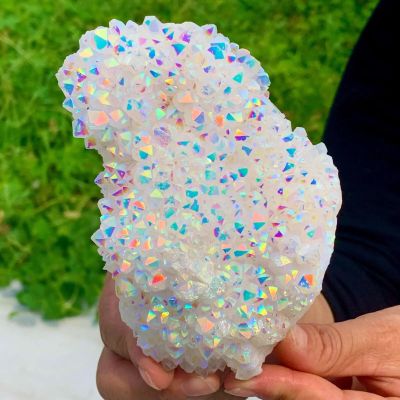 Color Crystal Cluster electroplated Stone Purification Home Office Decoration Gift Decor(50-100g)