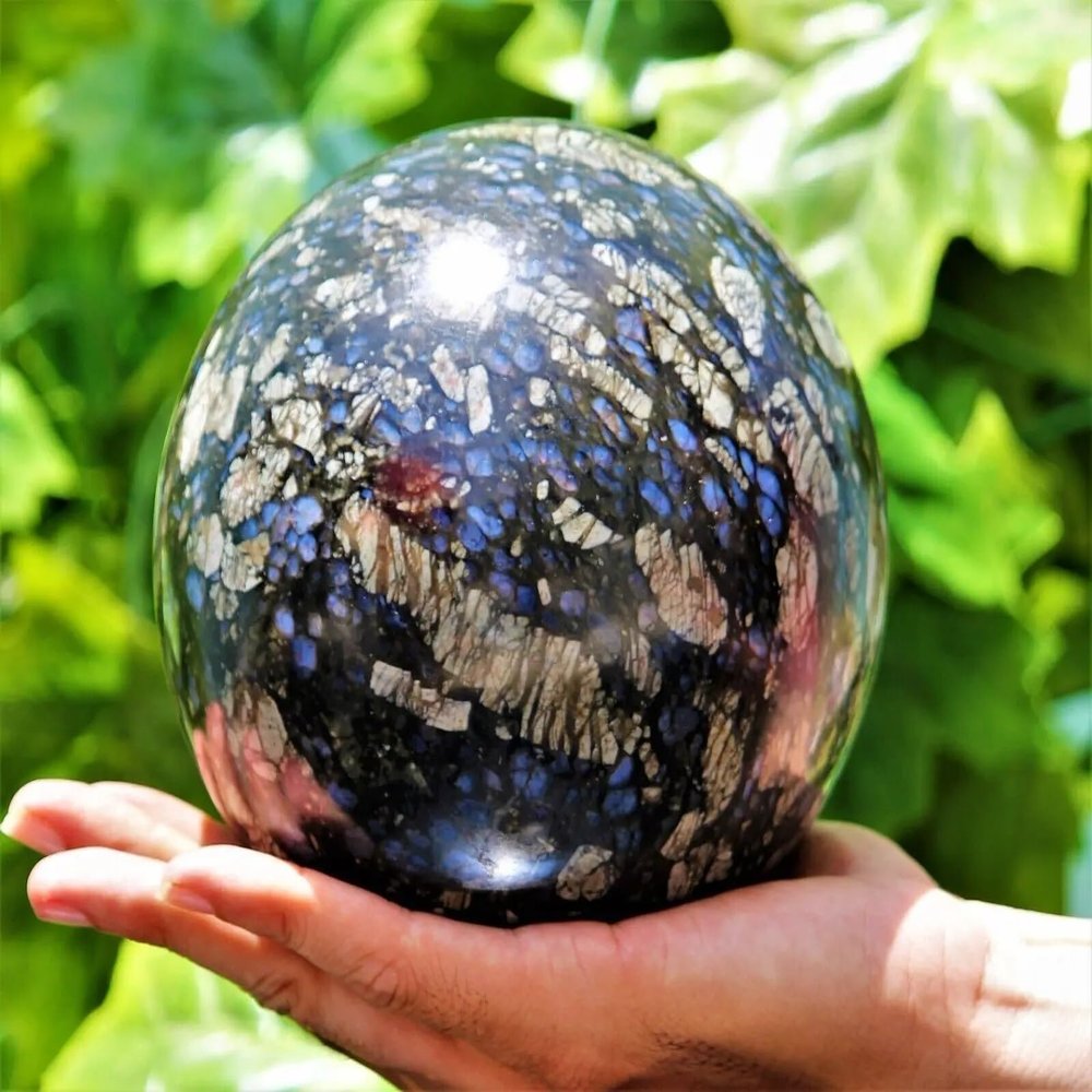 Blue Stained Stone Quartz Crystal Ball Home Decor
