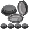 Wakauto Travel Vitamin Organizer Pill Box 6pcs Set, Black Round Small Medicine Storage Case for Three Times A Day Use, Portable Container for Travel and Home Medication Management view 1
