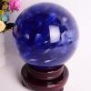 Crystal Ball Blue Balls Quartz Clear with Wood Stand for Gift Home Decor Telling, ball-15cm view 4