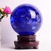 Crystal Ball Blue Balls Quartz Clear with Wood Stand for Gift Home Decor Telling, ball-25cm view 2
