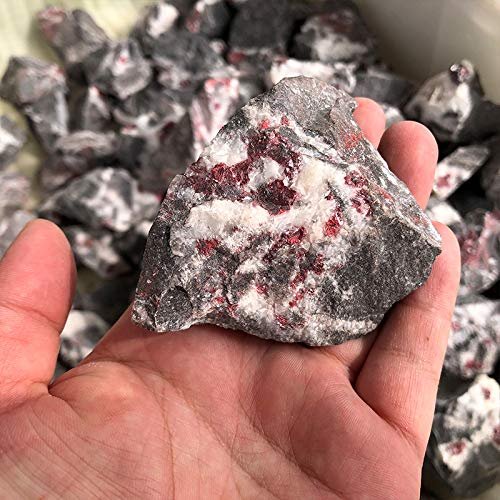 WSLHFEO raw Gemstone Rough Crystal Cinnabar Tumbled Stone Gravel for SaleF