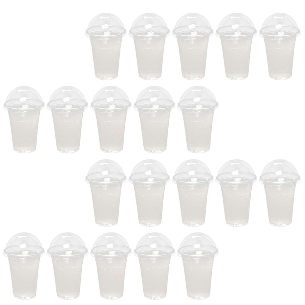 GLEAVI Disposable Plastic Beverage Cups with Lids 360ml 30pcs Cold Drink and Bubble Tea Cups for Parties and Events