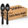 1000 Count Disposable Plastic Spoons Heavy Duty Plastic Spoons Bulk Black Heavy Weight Plastic Silverware for Home Party Picnic view 1