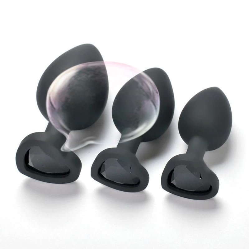 A Set of 3 Black Bottom Heart-Shaped Silicone Hip Equipment Training Accessories, 3 Different Sizes of Portable Devices, Couple Gifts