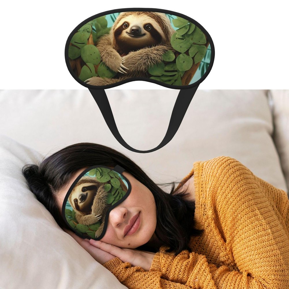 Hug Tree Sloth Sleep Mask for Side Sleeper Blackout Eye Masks for Women Men Blindfold Mask Side Sleeper Eye Cover for Sleeping Nap Blackout Eye Shade Cover for Travel