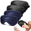 4 Pack Silky Sleep Masks for Women Men, JroyJoy 100% Blackout and Super Soft for Sleeping with Adjustable Strap, Satin Eye Mask for Side Sleeper, Travel Eye Covers (005 Black*2 pcs & Blue*2 pcs) view 1
