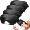 4 Pack Silky Sleep Masks for Women Men, JroyJoy 100% Blackout and Super Soft for Sleeping with Adjustable Strap, Satin Eye Mask for Side Sleeper, Travel Eye Covers (004 Black*4pcs) view 1