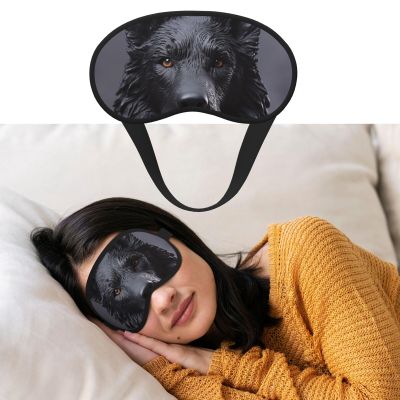 Black German Shepherd Sleep Mask for Side Sleeper Blackout Eye Masks for Women Men Blindfold Mask Side Sleeper Eye Cover for Sleeping Nap Blackout Eye Shade Cover for Travel