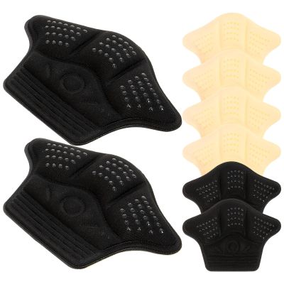 EXAOMBLE 4 Pairs Back of Heel Cushion Inserts and Heel Protectors for Shoes Too Big Self-Adhesive Non-Slip Pads in Beige and Black Thick and Thin Styles and Boots