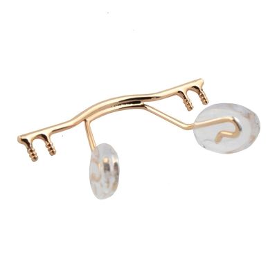 10 Pack Glasses Bridge Replacement Rimless Frame Metal Glasses Nose Bridge with Nose Pad Glasses Accessories(Gold)