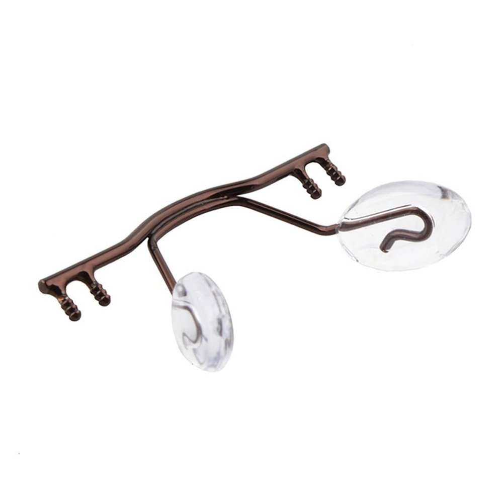 10 Pack Glasses Bridge Replacement Rimless Frame Metal Glasses Nose Bridge with Nose Pad Glasses Accessories(Auburn)