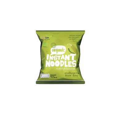 Premium Brown Rice Instant Noodles - Savory Green Curry Flavor - Non-GMO, Gluten-Free, Plant-Based Thai Ramen - Quick & Easy Whole Grain Meal Kit, 75g