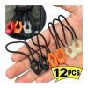 1-12PC Luminous Zipper Pullers Convenient Extension Knapsack Jacket Zippers Accessories Tent Pull Slider Head Tool(Black-12PCS) view 3