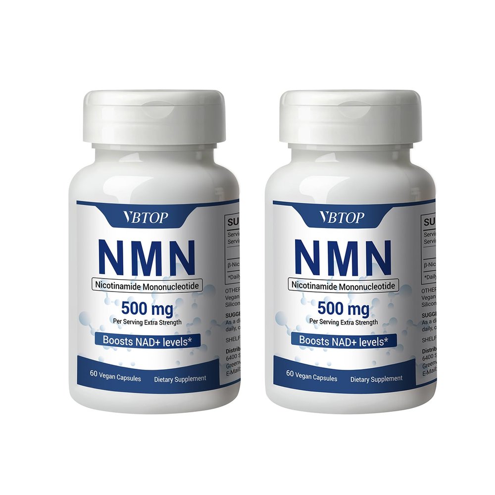2 Bottles NMN 500mg Supplement Easily Absorbed Nicotinamide Mononucleotide form,a Precursor and NR Supplement Alternative that Supports Healthy Aging and Energy Metabolism | Non-GMO,120 vegan Capsules
