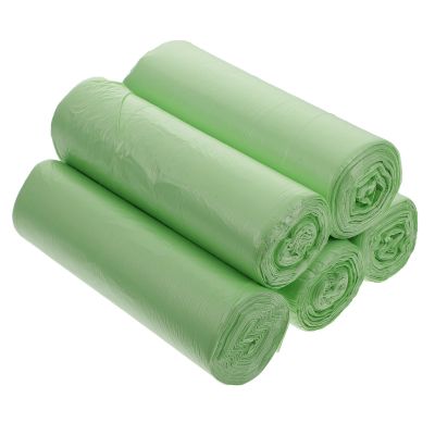 Ciieeo Biodegradable Trash Bags 100pcs Cornstarch Disposable Garbage Bags 50x60cm Light Green for Kitchen Household Use
